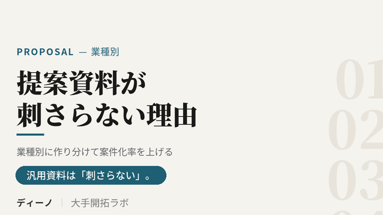 提案資料が刺さらない原因と、業種別に作り分ける方法