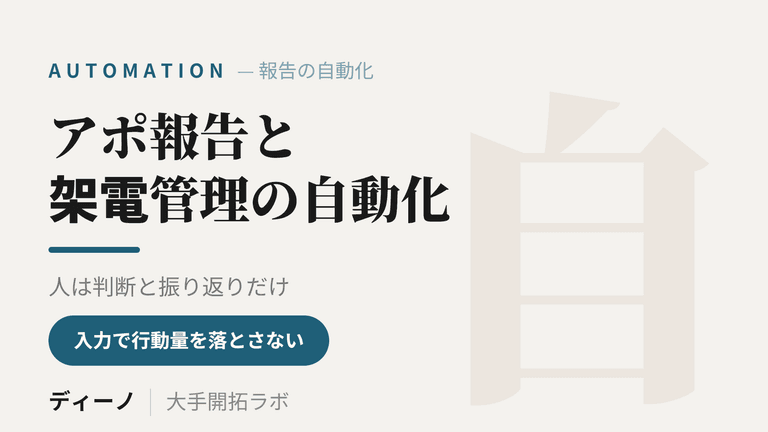 テレアポ管理の自動化｜アポ報告と架電モニタリングを仕組みにする方法