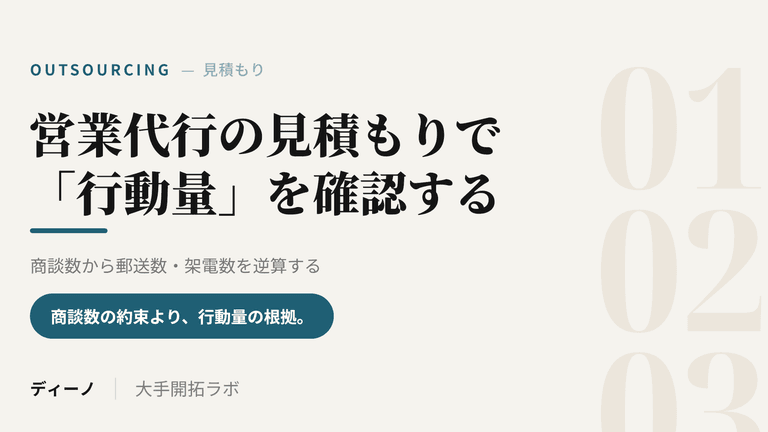 営業代行の見積もりで「行動量」を確認する｜商談数から郵送数・架電数を逆算する