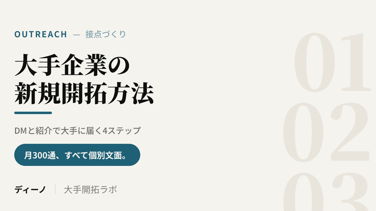 大手企業の新規開拓方法｜DM月300通から始める4ステップ