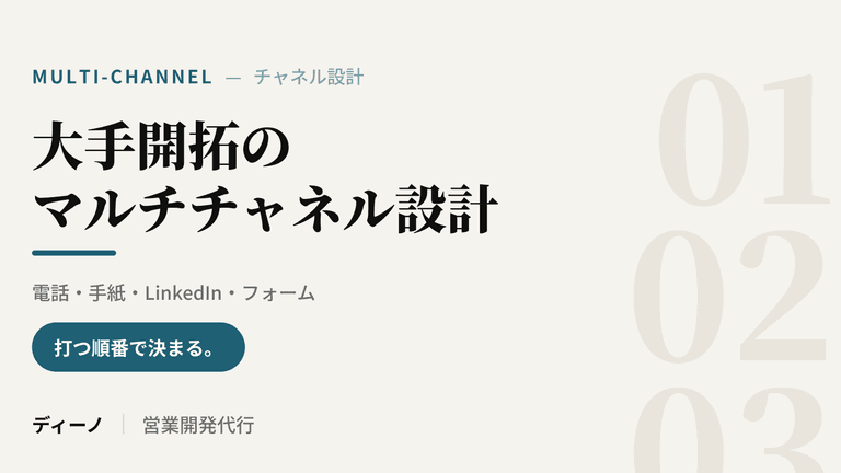 大手開拓のマルチチャネル設計｜電話・手紙・LinkedIn・フォームの順番