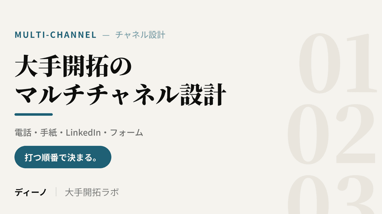 大手開拓のマルチチャネル設計｜電話・手紙・LinkedIn・フォームの順番