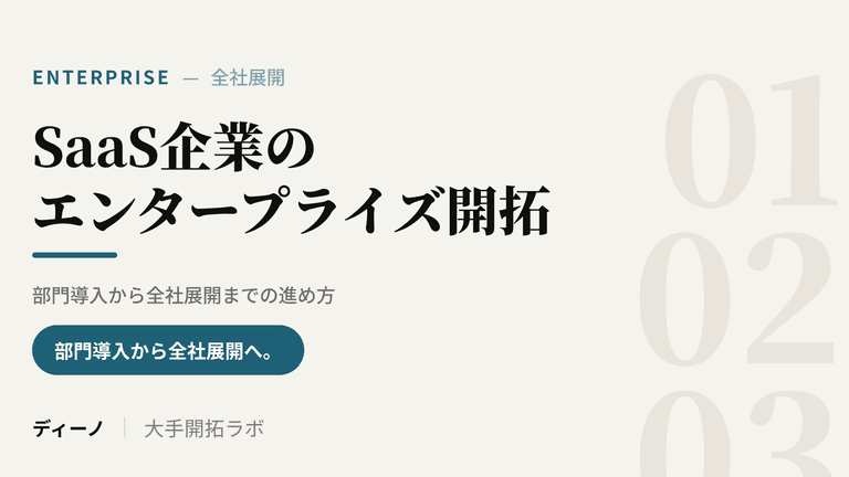 SaaS企業のエンタープライズ開拓｜部門導入から全社展開までの進め方